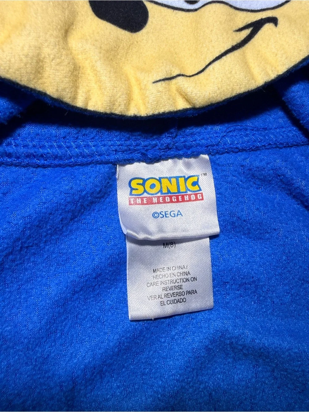 Boys Sonic the Hedgehog Union suit pajama hooded one piece costume blue M (8)